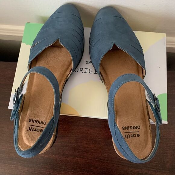 NIB Earth Origins Palomos Peyton Closed Toe Mary Jane Sandal Sz 6 Moroccan Blue - Picture 7 of 14
